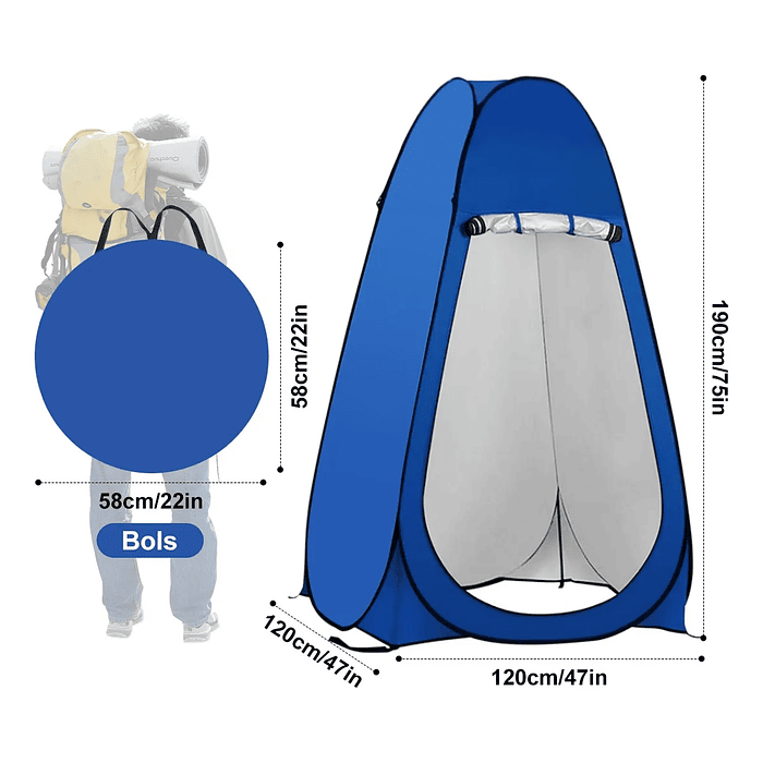 CARPA PORTATIL PARA BAÑO ,VESTIDOR 1 PERSONA 2
