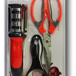 SET DE AFILADOR ,TIJERA,PELA PAPA