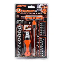 SET DESTORNILLADOR 28 PIEZAS DADOS MANGO EN T  