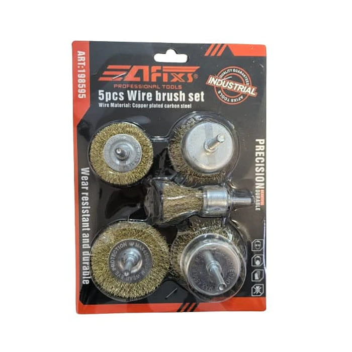 SET CEPILLO DE ALAMBRE 5 PZS  PARA TALADRO LIMPÍA METAL