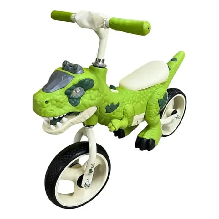 BICICLETA DE EQUILIBRIO SIN PEDALES DINOSAURIO LUCES EN LOS OJOS