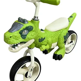 BICICLETA DE EQUILIBRIO SIN PEDALES DINOSAURIO LUCES EN LOS OJOS