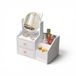 COSMETIQUERO ORGANIZADOR DE MAQUILLAJE CON ESPEJO