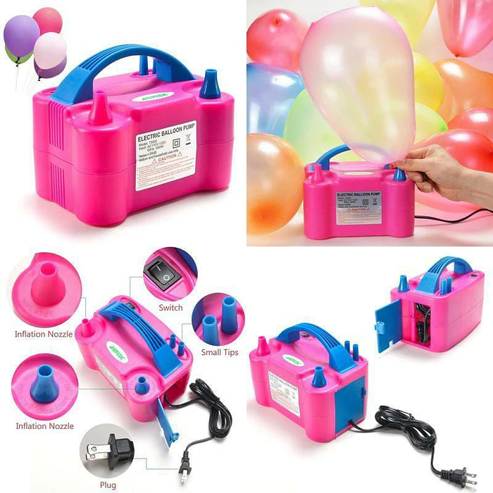 MAQUINA INFLADOR DE GLOBOS ELECTRICO CON 2 BOQUILLAS