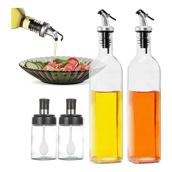  SET DE  4 DISPENSADORES  DE CONDIMENTOS Y ACEITERO