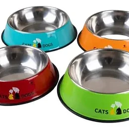PLATO DE COMIDA PARA MASCOTA DE ACERO