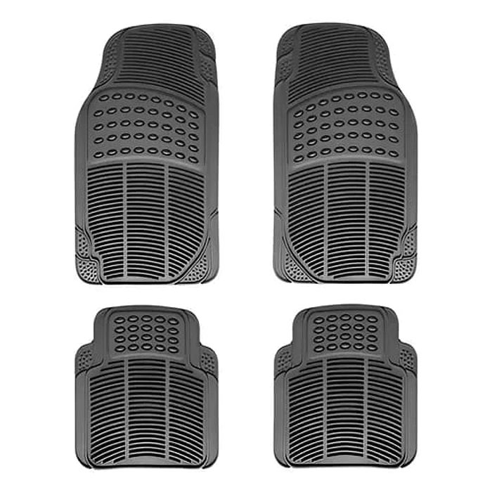 SET PISO DE GOMA  PARA AUTO 4 PIEZAS COLOR NEGRO