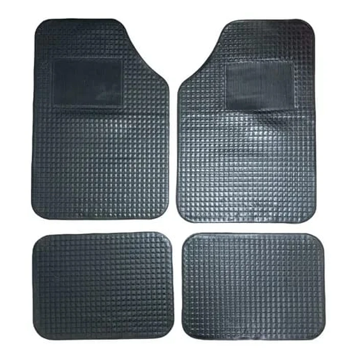 SET PISO PARA AUTOS 4 PIEZAS DE GOMA COLOR NEGRO