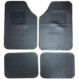 SET PISO PARA AUTOS 4 PIEZAS DE GOMA COLOR NEGRO