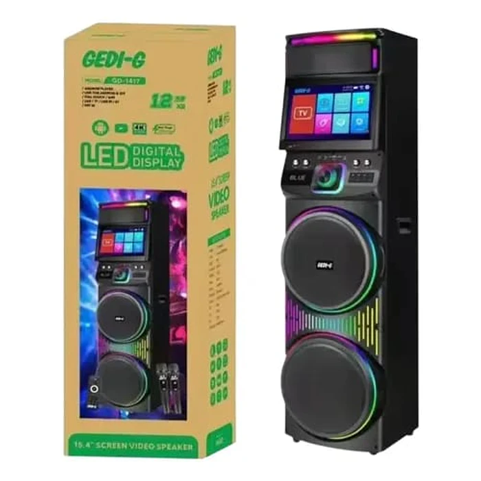 PARLANTE GRANDE DE SONIDO PORTATIL CON PANTALLA 