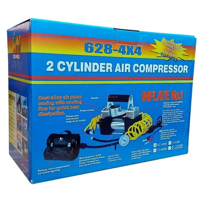COMPRESOR DE AIRE PORTATIL DOBLE PISTON 12V 150PSI 1
