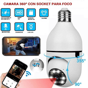 Foco Camara 360° de seguridad Wifi
