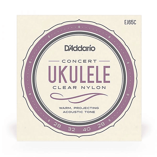 Cuerdas Para Ukelele Concierto Daddario EJ65C, Clear Nylon