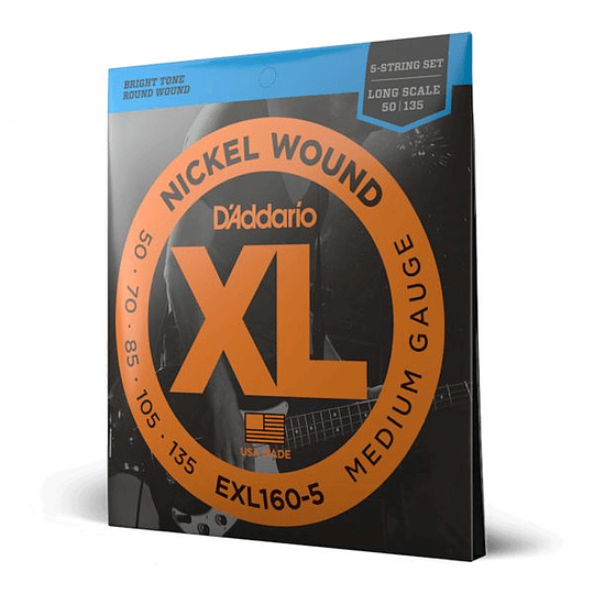 Cuerdas Para Bajo 5 Cuerdas Daddario EXL160-5, 50-135 