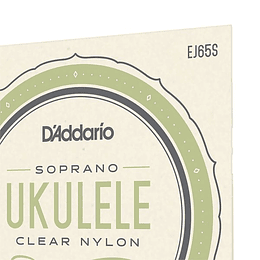 Cuerdas Para Ukelele Daddario Ej65S Soprano Clear Nylon