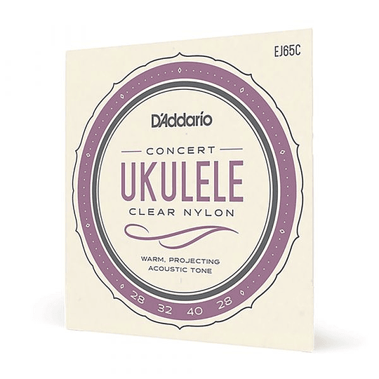 Cuerdas Para Ukelele Concierto Daddario EJ65C, Clear Nylon