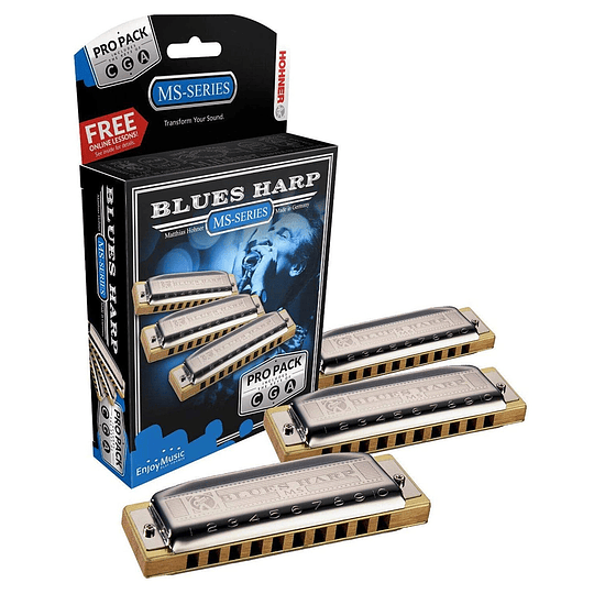 Pack 3 Armónicas Blues Harp 3P523Bx C G A