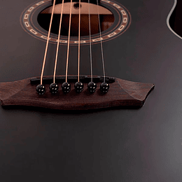 Guitarra Acústica Washburn Agm5 App Viajera Negro Con Funda