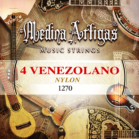 Cuerdas Para Cuatro Venezolano Medina Artigas 1270, Nylon Negro