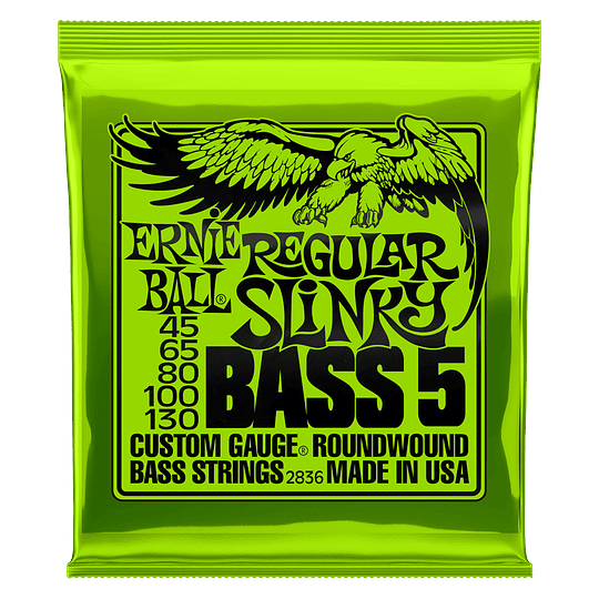 Cuerdas Para Bajo Eléctrico Ernie Ball Regular Slinky P02836, 45-130