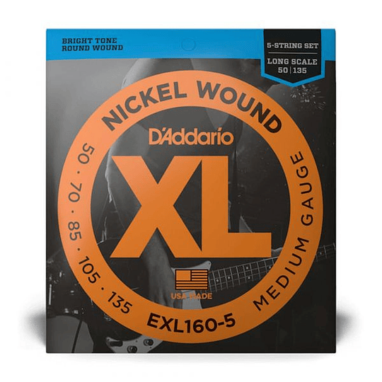 Cuerdas Para Bajo 5 Cuerdas Daddario EXL160-5, 50-135