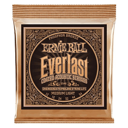 Cuerdas Para Guitarra Acústica Ernie Ball Everlast Medium Light 12-54