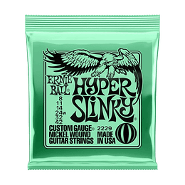Cuerdas para guitarra eléctrica Ernie Ball 8-42 Hyper Slinky P02229