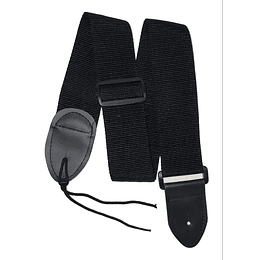 Correa Para Guitarra Y Bajo Regulable Reforzada Color Negro Liso