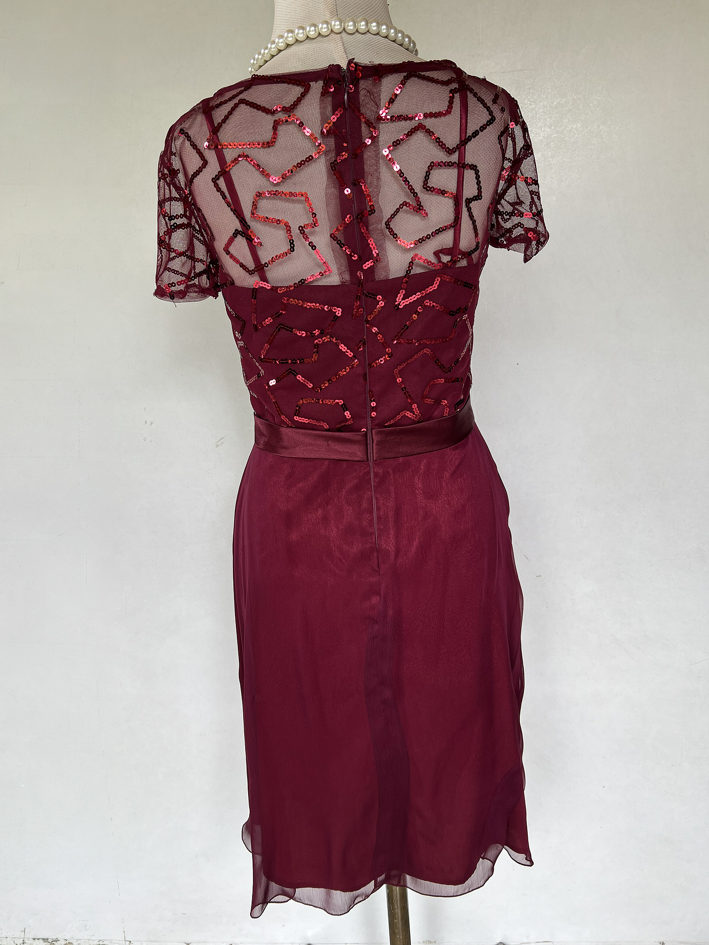 Vestido Largo Color Burdeos - Talla 42 4