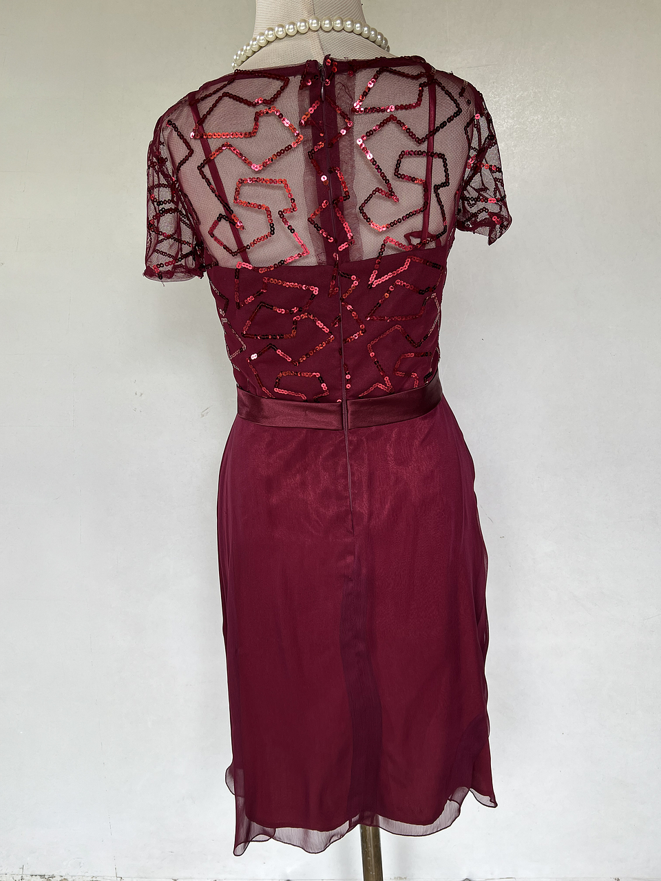 Vestido Largo Color Burdeos - Talla 42 4