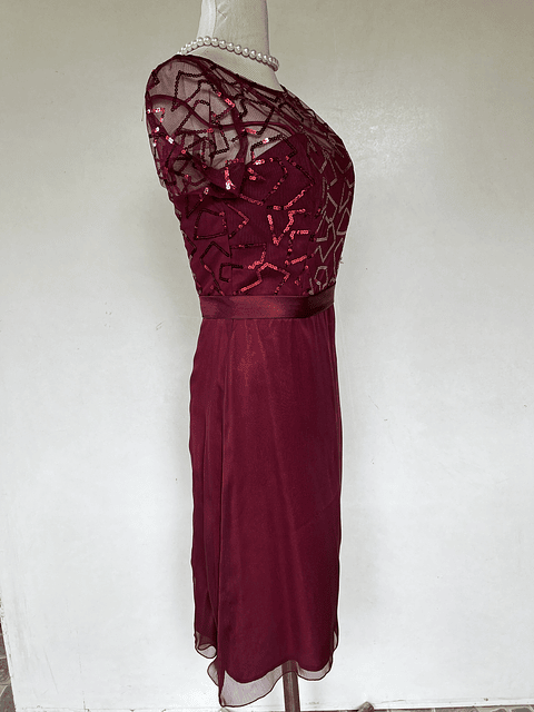 Vestido Largo Color Burdeos - Talla 42