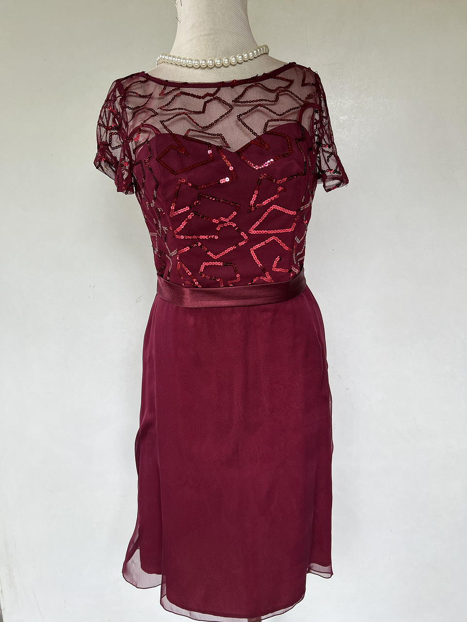 Vestido Largo Color Burdeos - Talla 42 1