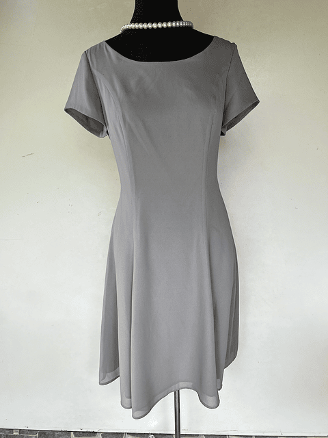 VESTIDO LARGO DE FIESTA GRIS - TALLA 44