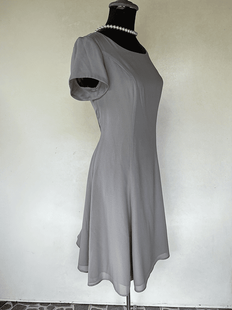 VESTIDO LARGO DE FIESTA GRIS - TALLA 44