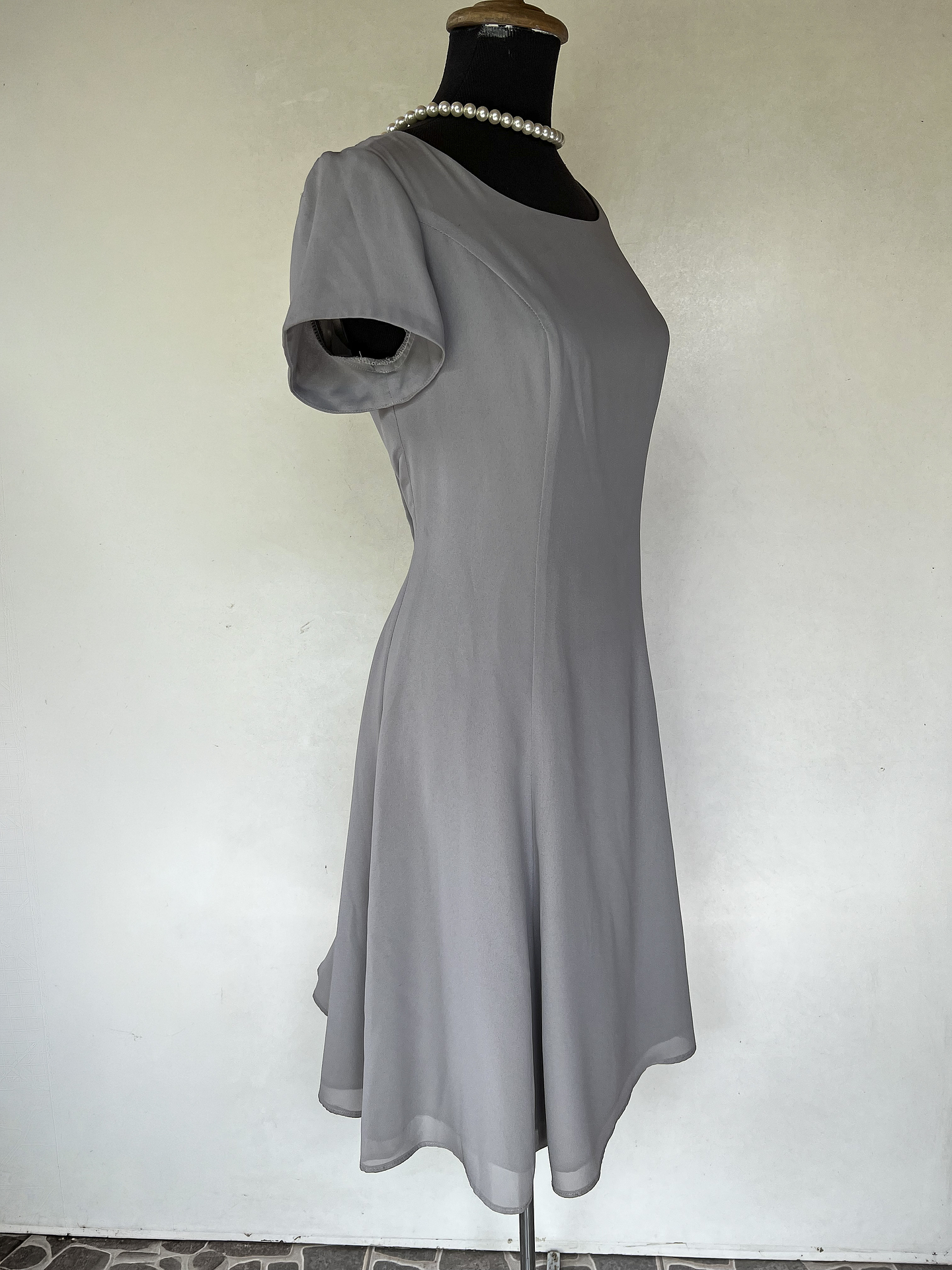 VESTIDO LARGO DE FIESTA GRIS - TALLA 44 2