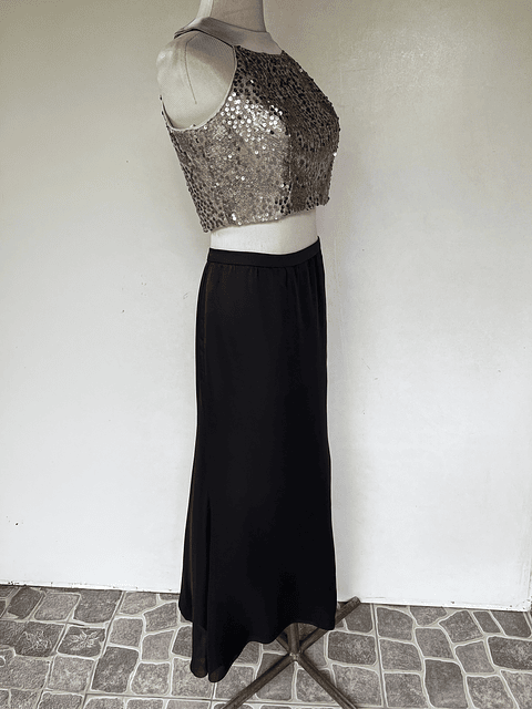 TOP LENTEJUELAS TALLA 40 - VESTIDO LARGO NEGRO  TALLA 48