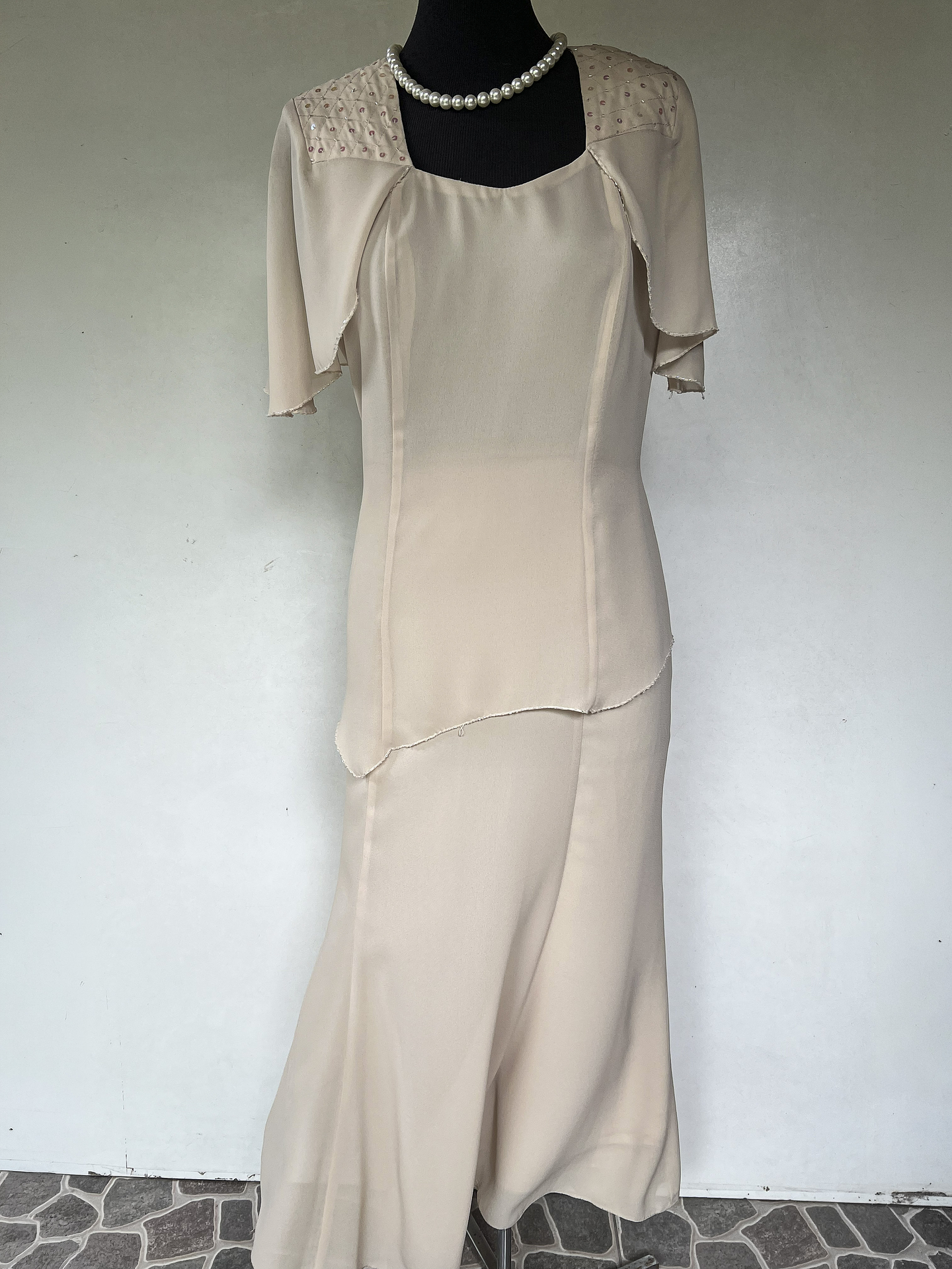 VESTIDO LARGO BLANCO - TALLA 48 1