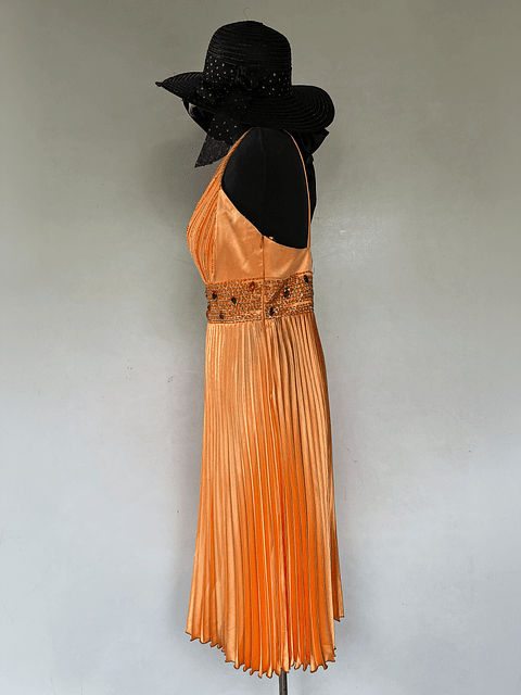 VESTIDO LARGO NARANJA - TALLA 44