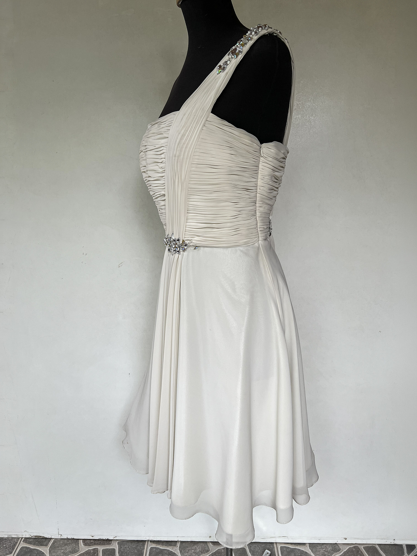 VESTIDO LARGO BLANCO CON BRILLOS - TALLA 44 3