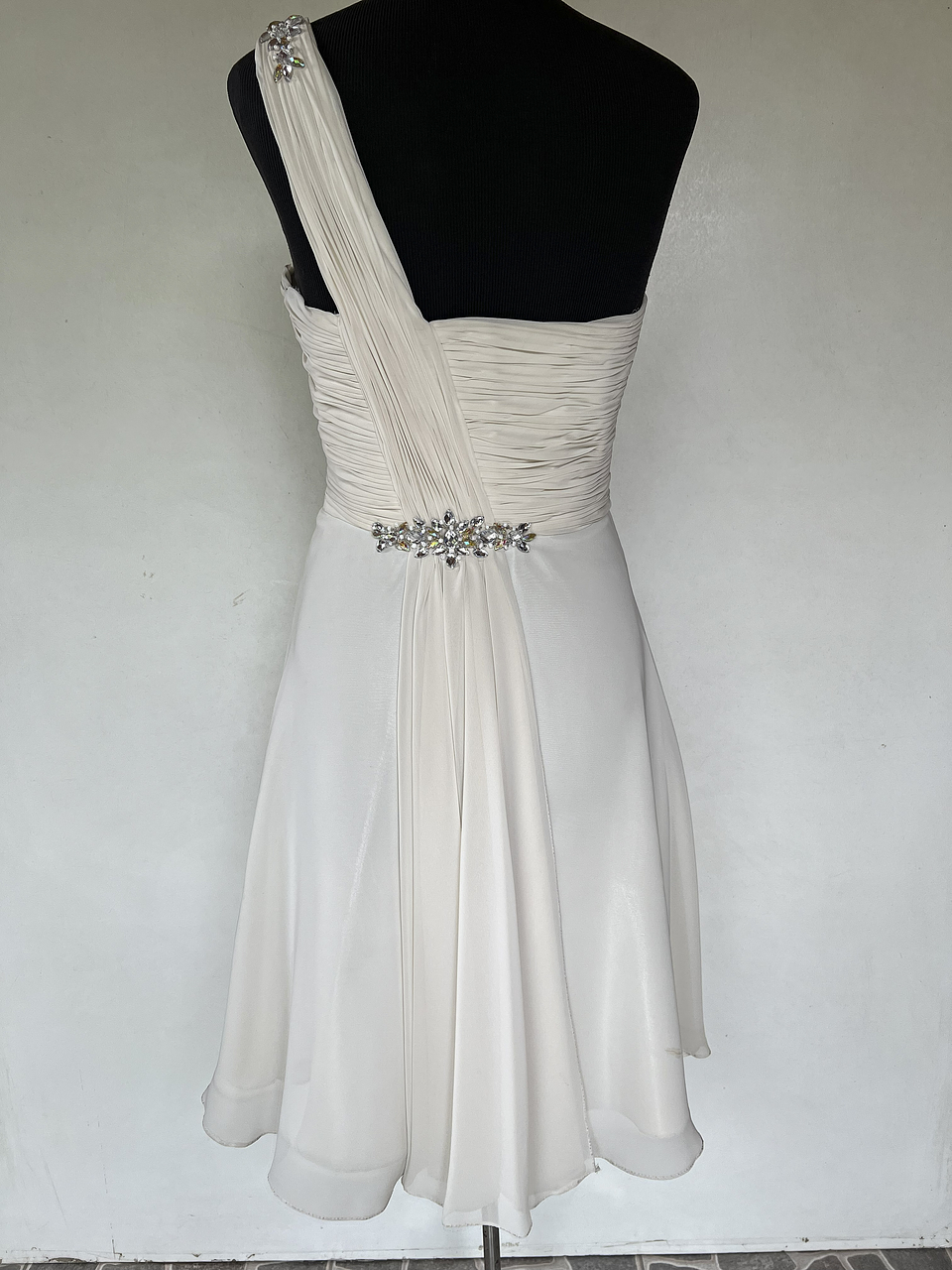 VESTIDO LARGO BLANCO CON BRILLOS - TALLA 44 4