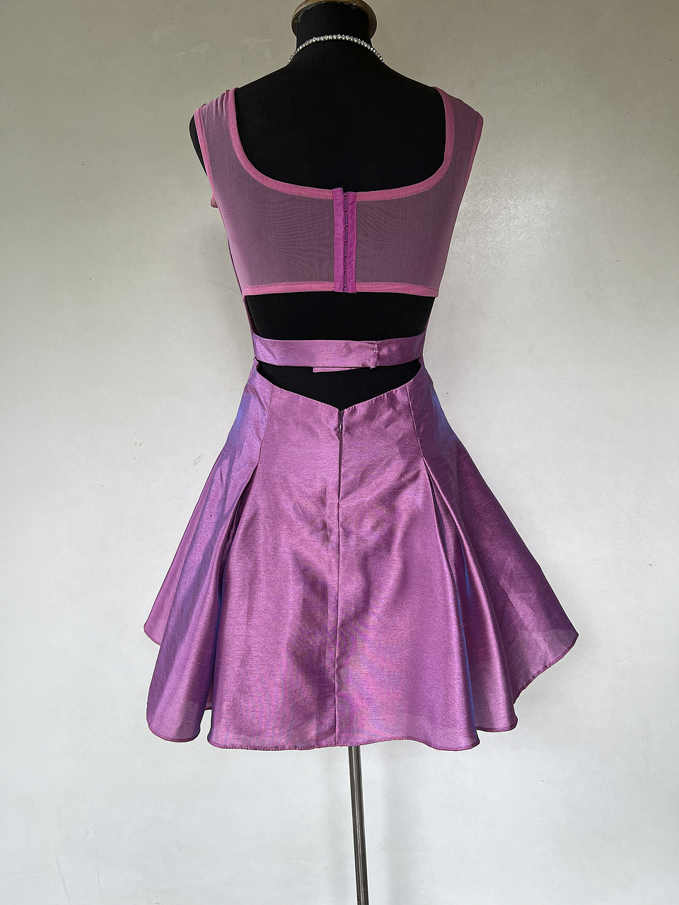 VESTIDO CORTO FUCSIA - TALLA 42 2