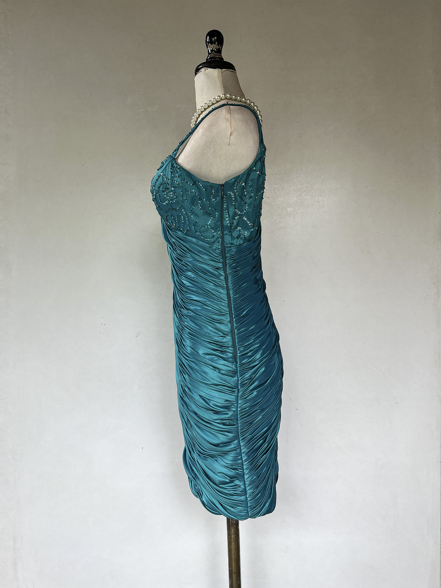 VESTIDO CORTO PETROLEO - TALLA 40 3