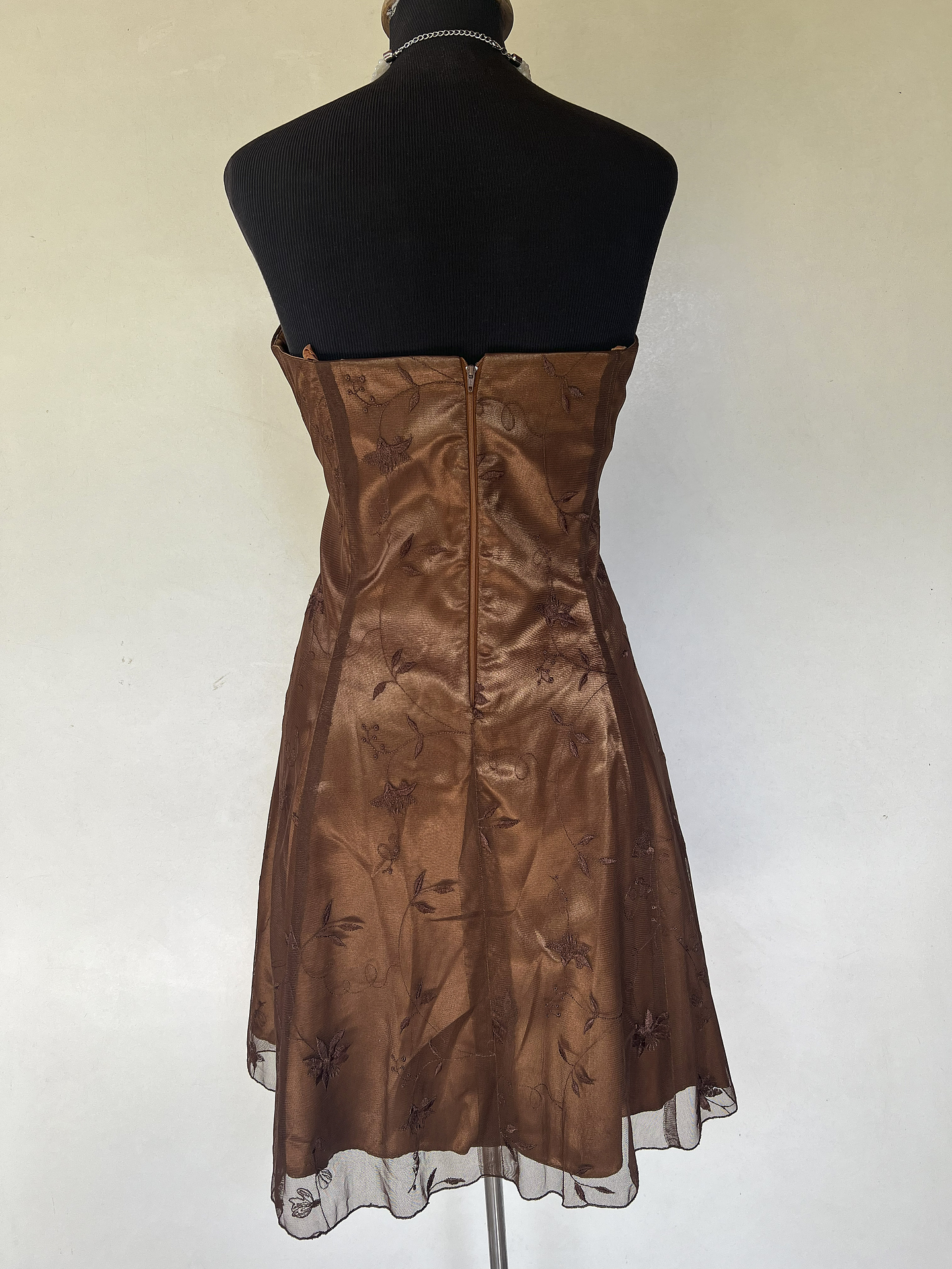 VESTIDO CORTO CAFE - TALLA 44 4