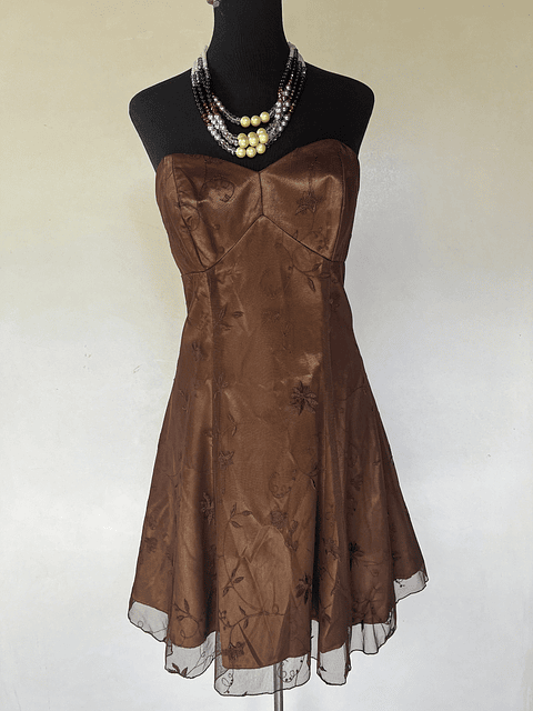 VESTIDO CORTO CAFE - TALLA 44