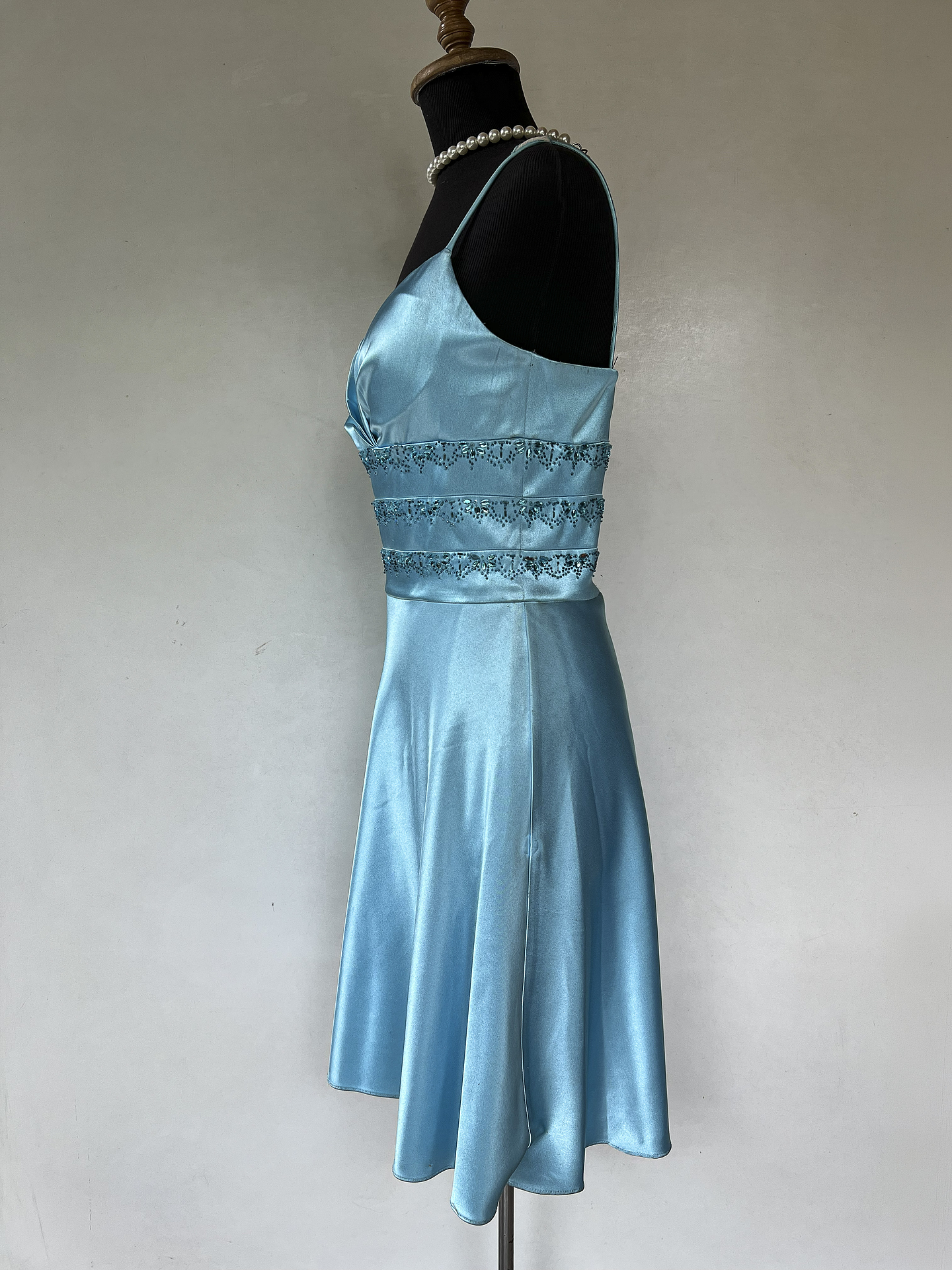 VESTIDO LARGO CELESTE - TALLA 44 3