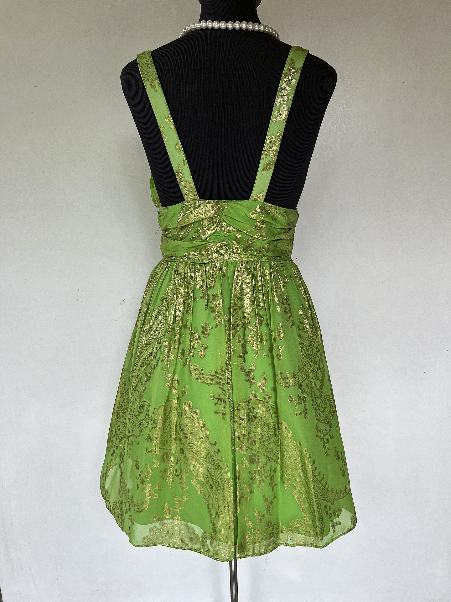 VESTIDO LARGO VERDE DORADO - TALLA 44 4