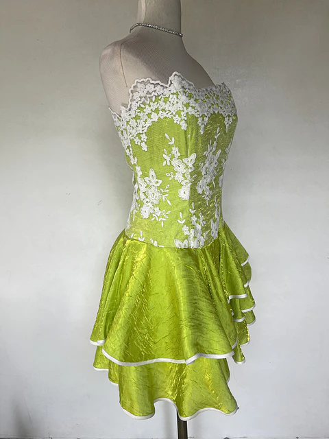 VESTIDO CORTO VERDE MANZANA - TALLA 40