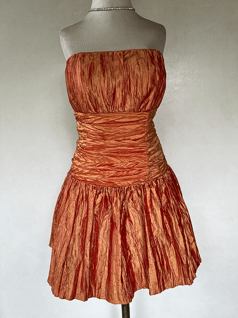 VESTIDO CORTO NARANJA - TALLA 44