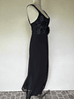 VESTIDO LARGO NEGRO TOP AZUL - TALLA 48 - Miniatura 2