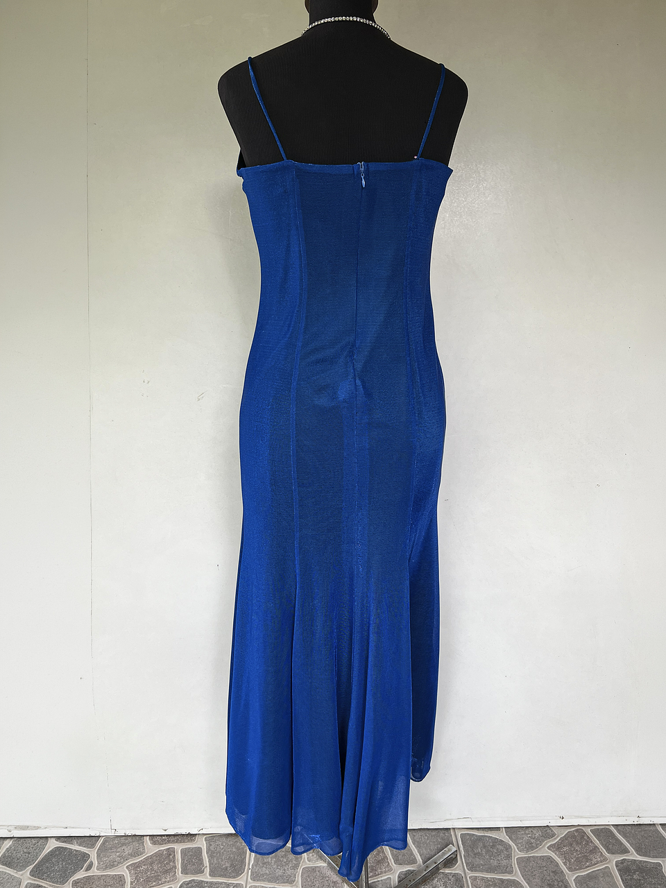 VESTIDO LARGO AZUL BRILLANTE - TALLA 44 4